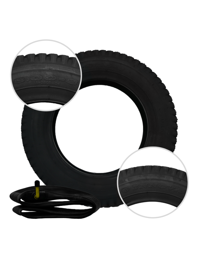 Llanta Inflable 3.00 - 8 Coraza y Neumático BIG MOTION Llanta inflable 3.00-8 para silla de ruedas eléctrica.
Precio Unitario 