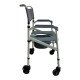 Silla Sanitaria con Ruedas BIG MOTION Silla sanitaria con ruedas en estructura de acero, plegable, llantas macizas y pato plásti
